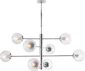 Lampa wisząca Demetra z polerowanego chromowanego żelaza 8 lamp 108 Ø103 BL279-8-CR