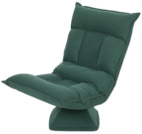 HOMCOM Nowoczesne Krzesło Podłogowe z 5-stopniową Regulacją Oparcia, Obrotowe, Zielony