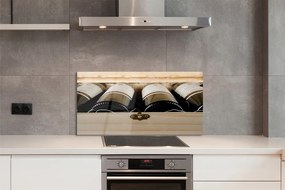 Panel szklany do Kuchni Butelki Wina w Skrzynce