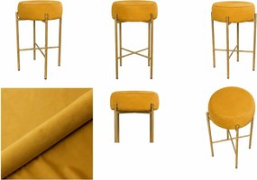 Hoker Pola krzesło barowe podstawa metalowa Tkanina Welur : Kolor Stelaża - Złoty, Kolor tkaniny - VELVET - MG15, Typ tkaniny - Velvet