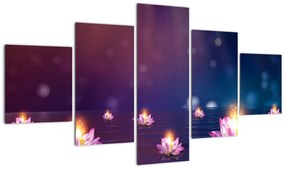 Obraz - Magiczne lilie wodne (125x70 cm)