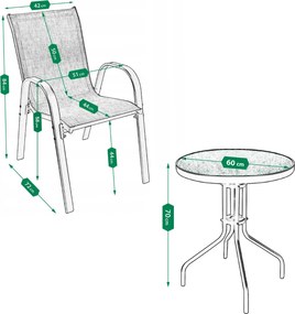 Beżowy zestaw ogrodowy 2 fotele i stolik A3-R75