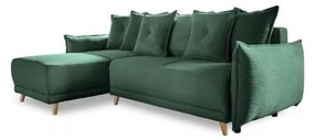 Zielony sztruksowy rozkładany narożnik (strona zmienna) Lazy Lukka – Miuform