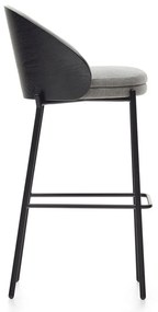 Czarno-szary hoker (wysokość siedziska 77 cm) Eamy – Kave Home