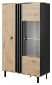 Komplet mebli do salonu z witryną Madi design artisan + antracyt