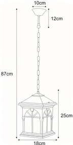 Czarno-złota lampa wisząca ogrodowa - S518-Boriko