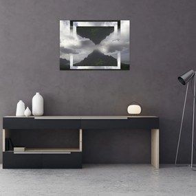 Obraz - Góry na Islandii, geometryczny kolaż (70x50 cm)