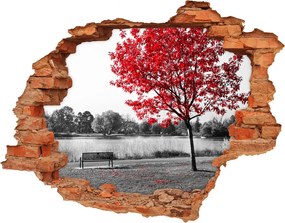 naklejka fototapeta 3D widok Czerwone drzewo