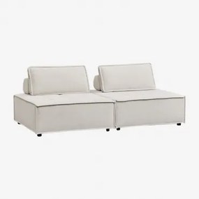Sofa Modułowa 2-częściowa W Tkaninie Vermont Szenila Kremowy Beż - Sklum