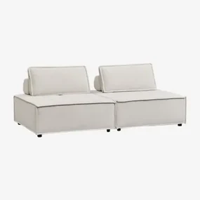 Sofa Modułowa 2-częściowa W Tkaninie Vermont Tkaniny Beżowy Krem - Sklum
