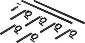 Nowoczesny system oświetlenia szynowego z 6 czarnymi lampami wiszącymi 1-fazowymi - Slimline Keno