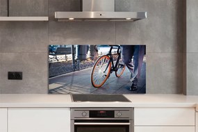 Panel szklany do Kuchni Nogi Rowerzysty w Mieście