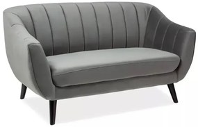 SOFA ELITE 2 VELVET SZARY BLUVEL 14 / WENGE SIGNAL