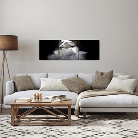Obraz kwiatu lotosu (z zegarem) (90x30 cm)