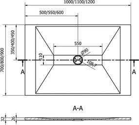 Mexen Toro brodzik prostokątny SMC 100 x 90 cm, biały - 43109010