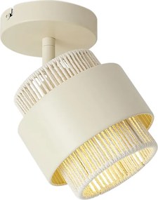 Nowoczesny reflektor w kolorze beżowym z liną, obrotowy i przechylny - Kora