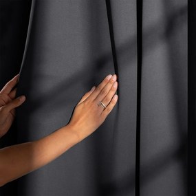 Ciemnoszara zaciemniająca zasłona termiczna 140x245 cm Pleat – Restilo