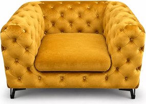 Nowoczesny zestaw wypoczynkowy - Sofa Chesterfield Moet 2 osobowa oraz Fotel Chesterfield Moet w stylu glamour