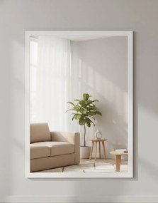 Białe lustro w drewnianej ramie K5-H98