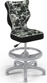 Krzesło dziecięce z wzorami i podnóżkiem Petit Grey rozmiar 4 (133-159 cm)
