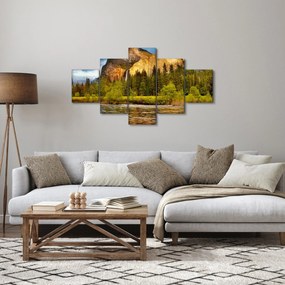 Obraz- Skały nad jeziorem (125x70 cm)