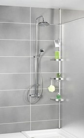 Półka łazienkowa narożna  Premium Edge, 3 poziomy, lusterko, teleskopowa, WENKO