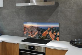 Szklany Panel Góry w Blasku Zachodu