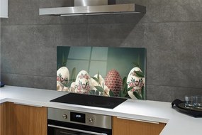 Szklany Panel Wielkanocne Liście i Kwiaty