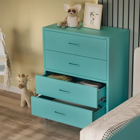 Komoda szafka metalowa morska / turkusowa Modern CARLA, 800 x 1015 x 400 mm