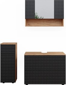 Zestaw mebli łazienkowych kropkowany antracyt 80x41x58.6 irma