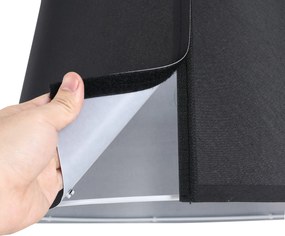 HOMCOM Lampa Stojąca z Abażurem z Tkaniny, Łukowa Lampa Podłogowa z Okrągłą Podstawą, Metal, 105L x 47S x 190W cm, Czarna