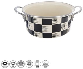 Orion Emaliowany rondel Szachownica Lem, 2,2 l,średnica 20 cm