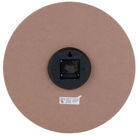 Zegar ścienny z minimalistyczną tarczą imitującą drewno, MDF, Ø 40 cm