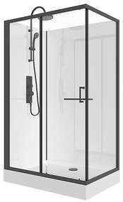 Kabina prysznicowa prostokątna - Dowolnie montowane drzwi - Czarny mat - szer. 110 x gł. 80 x wys. 225 cm - ZODANI