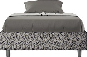 Łóżko wyposażone w stelaż z listwami tapicerowane 120x210 tkaniny Era 9 niebieski Azelia