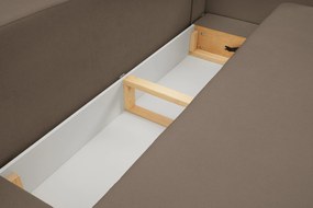 Masseno Sofa AMICO z funkcją spania i pojemnikiem na pościel, Rozkładana sofa - Brązowy, SICURO 45
