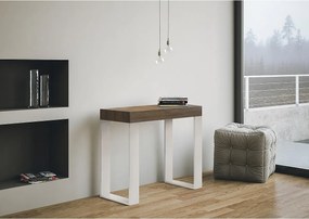 Konsola rozkładana 90x40/196 cm Tecno Small Cementu rama w kolorze Białym