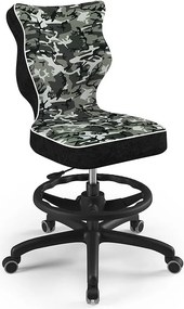 Krzesło biurkowe z podnóżkiem i wzorami Petit Black rozmiar 6 (159-188 cm)