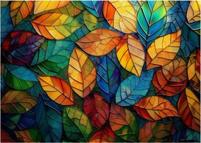 Obraz na szkle - Mozaika z liści (70x50 cm)