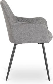 Krzesło Tapicerowane do Jadalni BRESSO 2 Szare Nowoczesne Loft