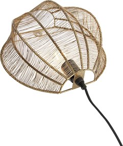 Industrialna lampa ścienna brązowa z czarnym - Dong