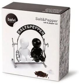 Solniczka i pieprzniczka ze stojakiem Salt &amp; Pepper – Balvi