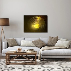 Obraz żółtej abstrakcyjnej spirali (70x50 cm)