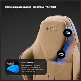 Fotel gamingowy materiałowy Diablo X-One Prime Normal Size, Camel Brown