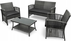 Zestaw mebli ogrodowych Solina, kolor szary, poduszki szare