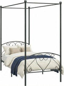 Szare metalowe łóżko z baldachimem 90x200 cm D6-G41