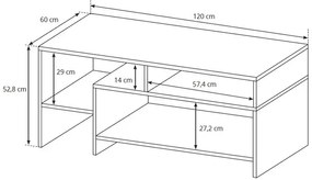 Ława kawowa dąb craft złoty + antracyt E1-T72