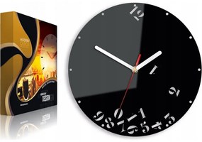 Zegar na ścianę cichy nowoczesny akrylowy czarny ozdobny - spadające cyfy