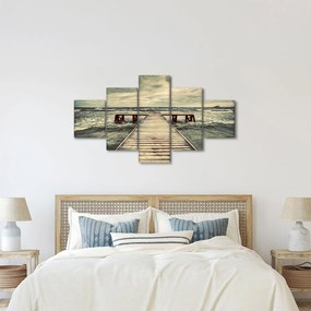 Obraz drewnianego molo na morzu (125x70 cm)