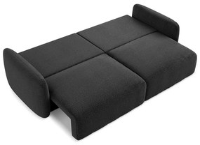 Czarna rozkładana/ze schowkiem sofa 238 cm Kalena – Makamii